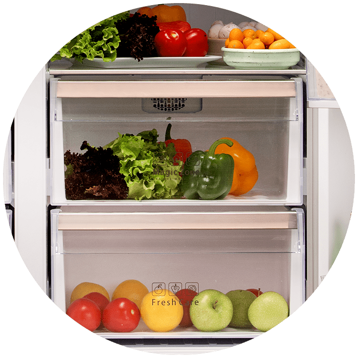 محل نگهداری میوه ها و سبزیجات در یخچال فریزر ساید‌بای‌ساید