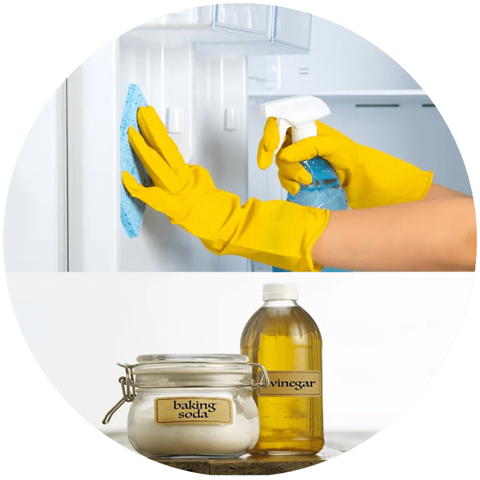 نظافت لکه‌های سرسخت یخچال فریزر